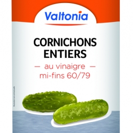 Cornichons entiers mi-fins 60/79 boite 5/1 VALTONIA