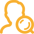 Pictogramme personne et loupe