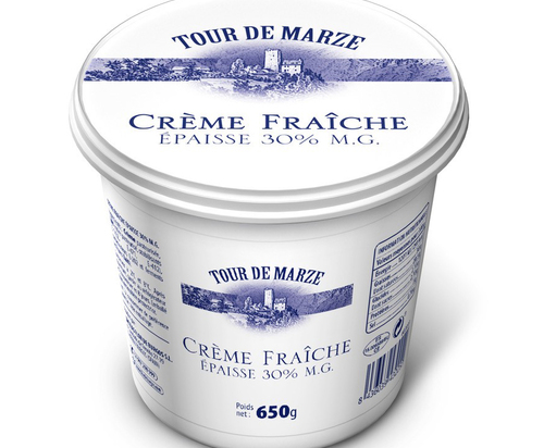 Crème fraiche 30%Mg (650g x6) - TOUR DE MARZE