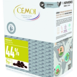 Chocolat noir 44% de cacao palets 5 kg CEMOI