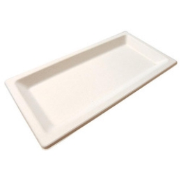 Assiette rectangulaire "pulpy squary" pulpe blanche [130x260x260] [300 (12x25)]