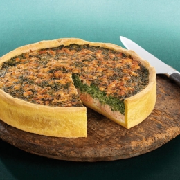 Quiche Gourmande 2 saumons et épinard diam 30Cm